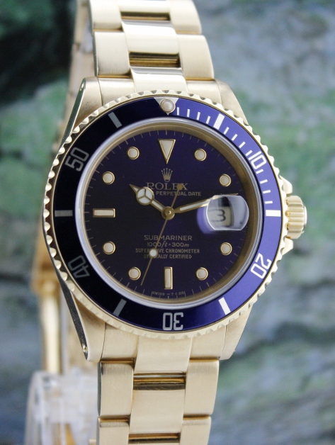 (image for) ROLEX 18K Y/G OYSTER PERPETUAL DATE / BLUE SUBMARINER / 16808
